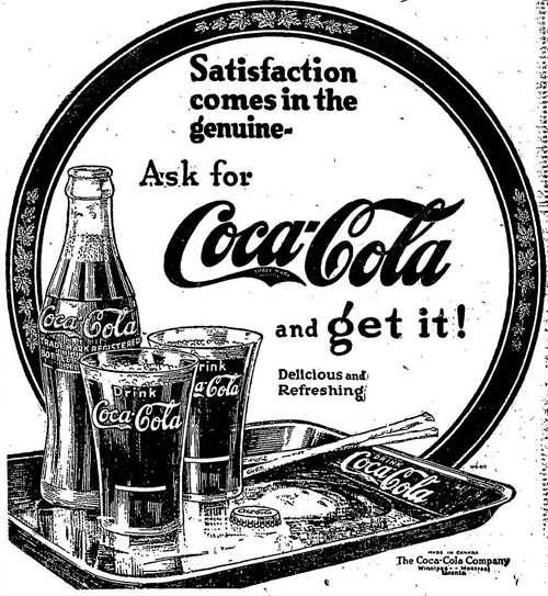 an advertit for a soft drink with a bottle and glass