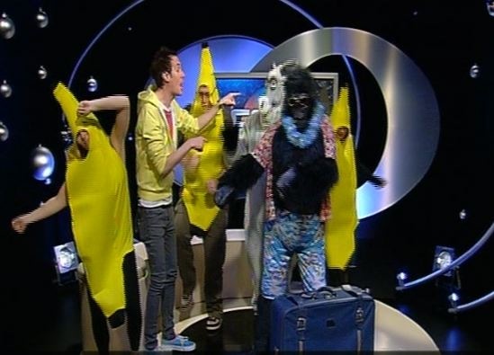 an image of some guys that are dressed up as bananas