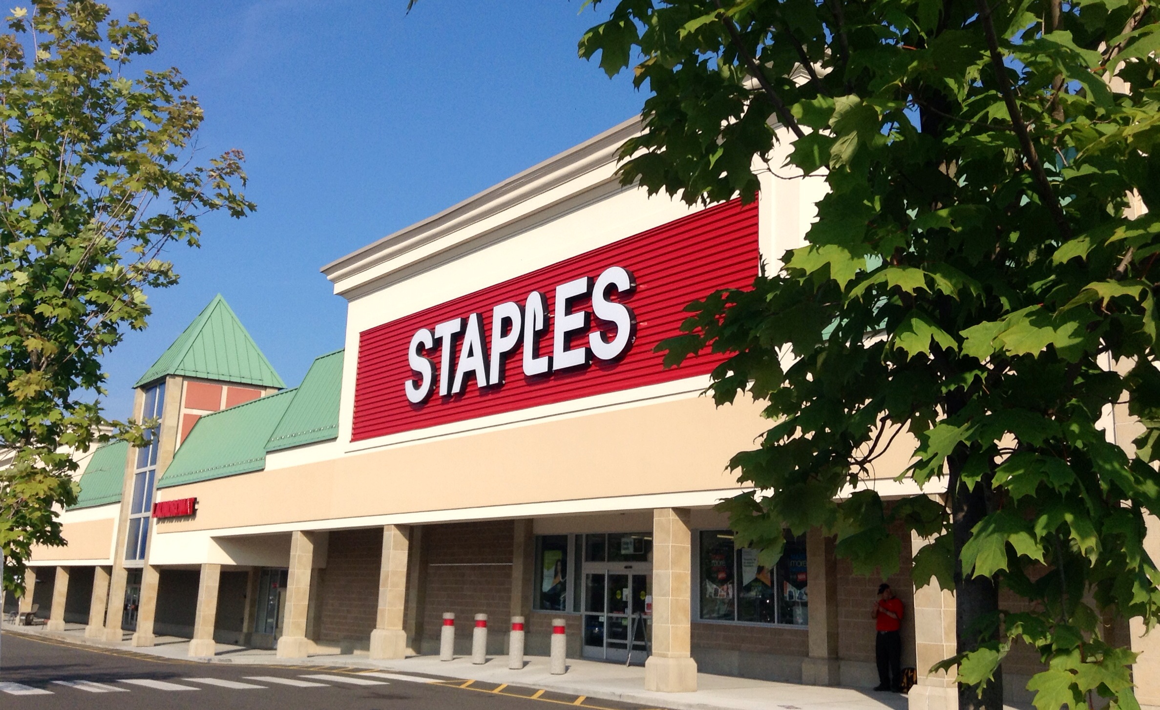 the exterior of a staples clothing store