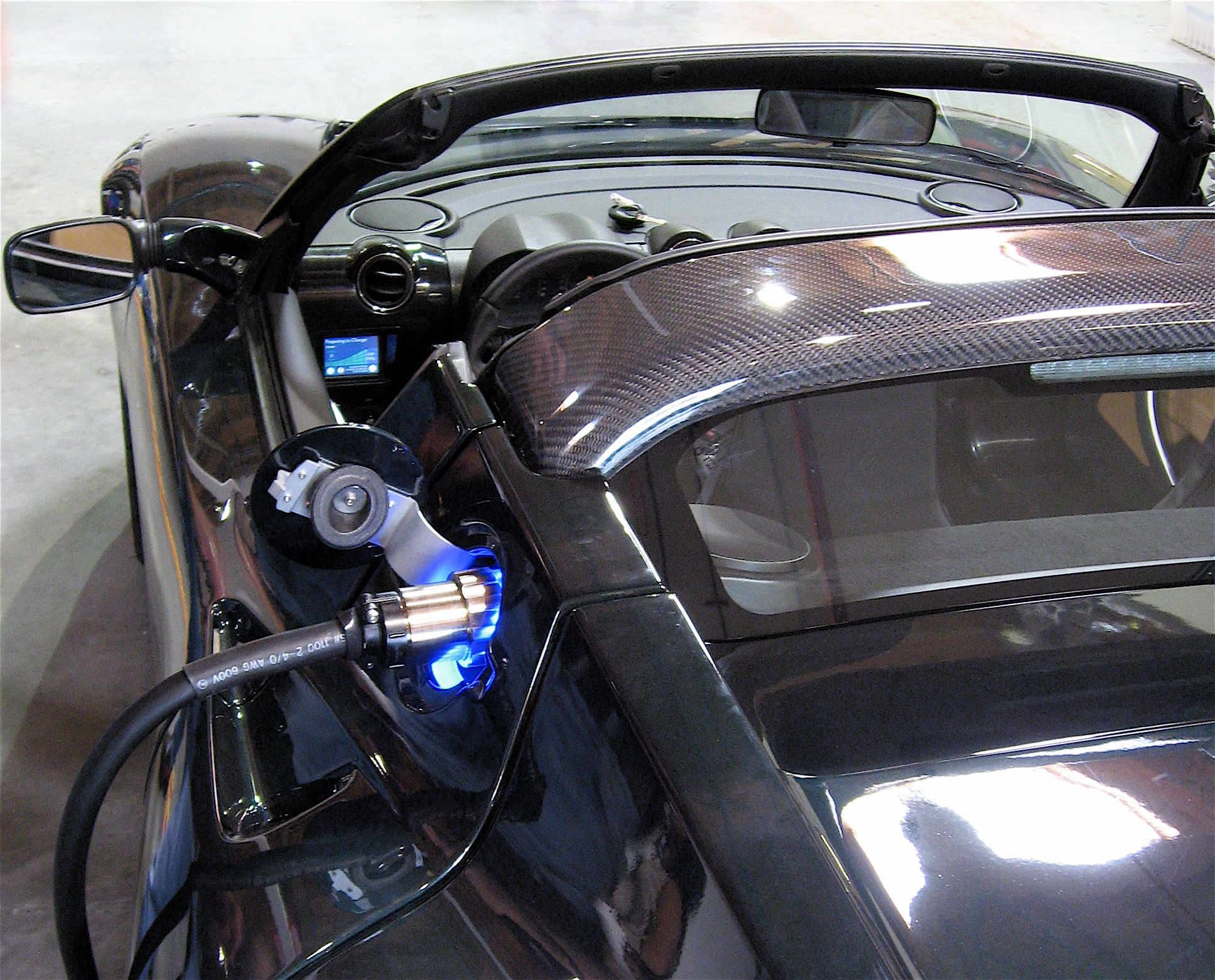 a car is shown with an electric fuel pump