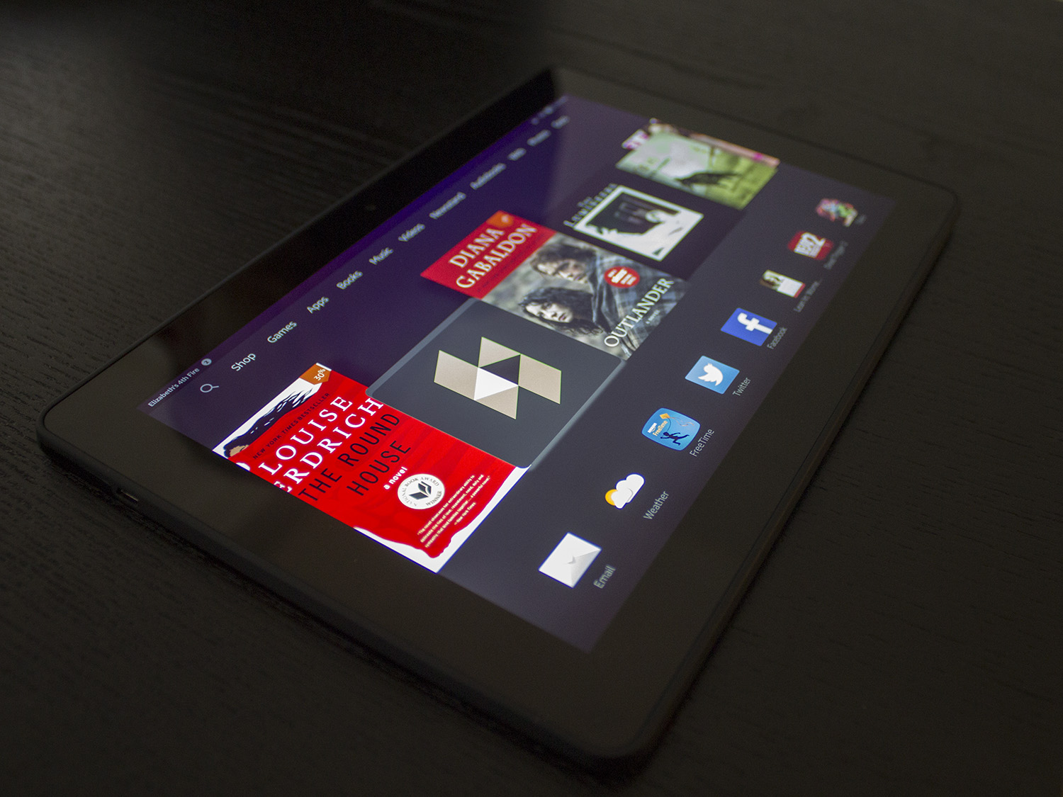 the tablet has many different media features on it