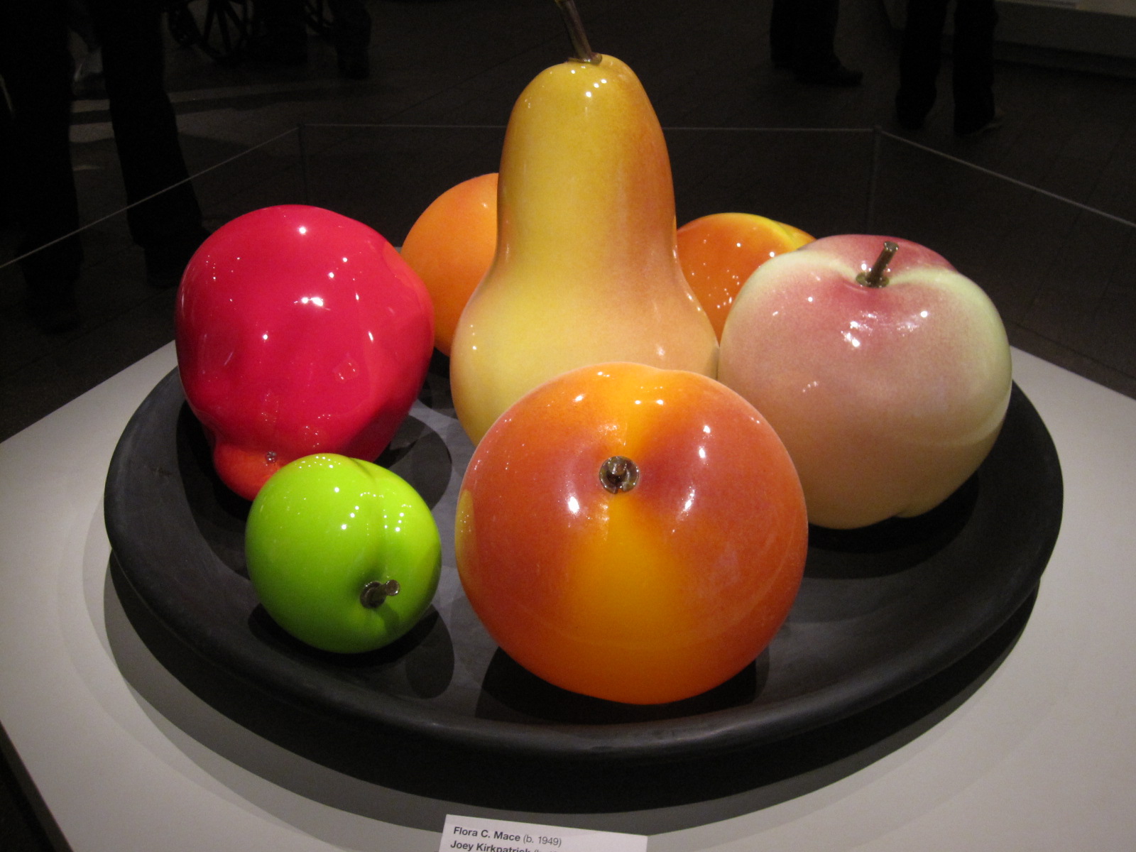 various fruit items displayed on an oval plate