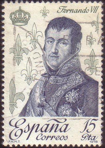 the stamp shows an image of a man wearing a crown and coat