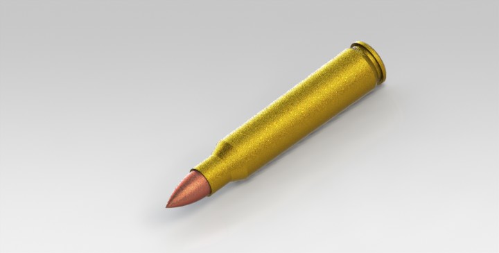 a 3d drawing of a bullet