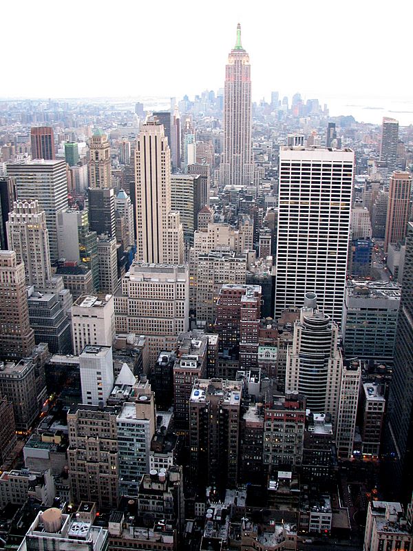 view from the top of a large skyscr with several floors