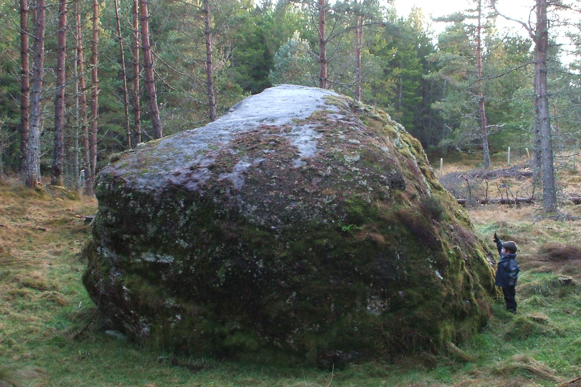 the giant rock is very large and it looks like it's broken into pieces