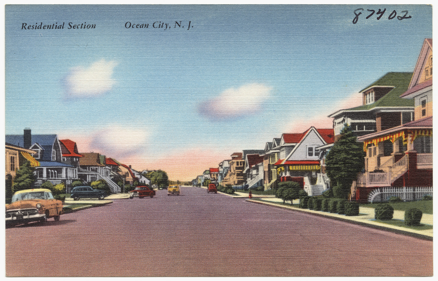 a picture of an old fashion city street in postcard