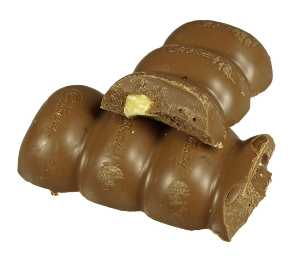 a chocolate chocolate bar with two pieces removed