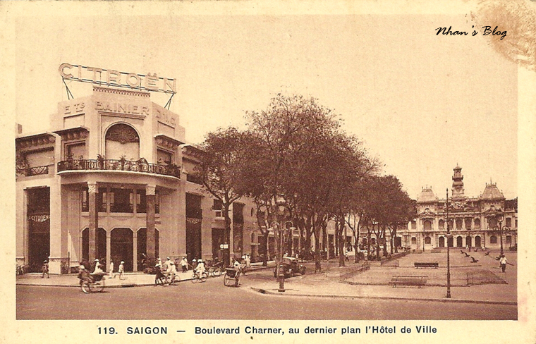 this old po depicts the town square in saigon
