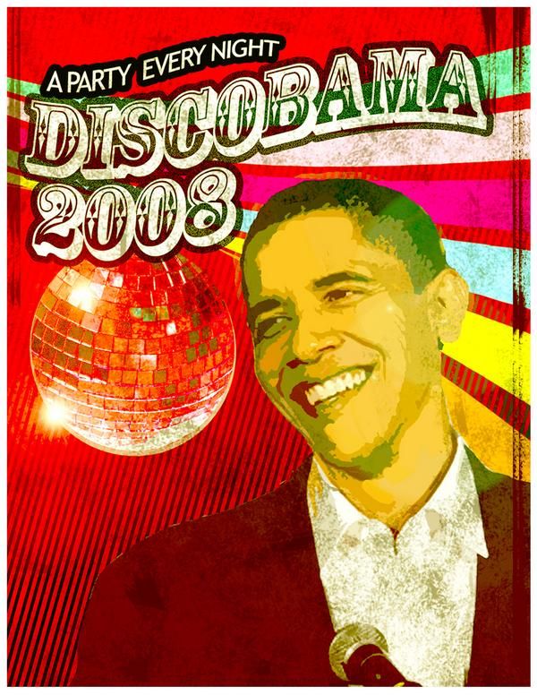 the image shows the president on disco ball