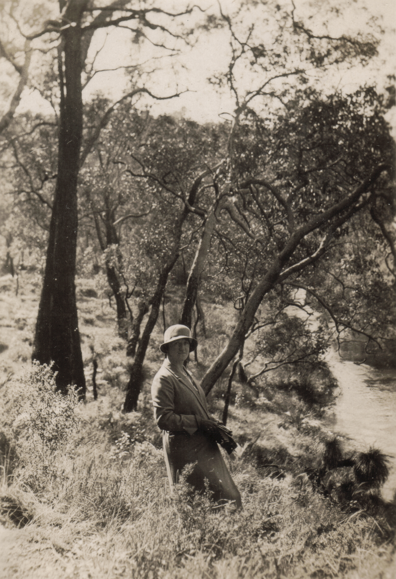 a man with a hat in the woods