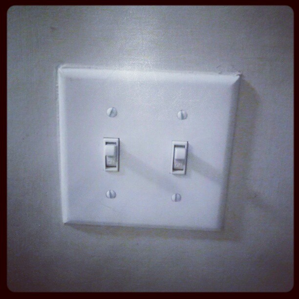 this is the light switchplate on the wall