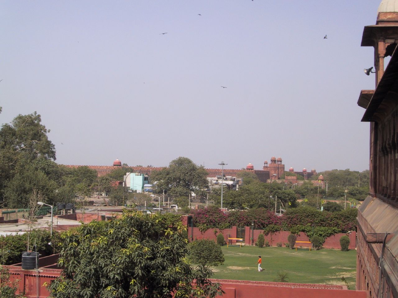 a city that is surrounded by buildings and trees