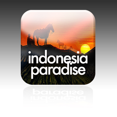 the indonesia paradise app on a white background