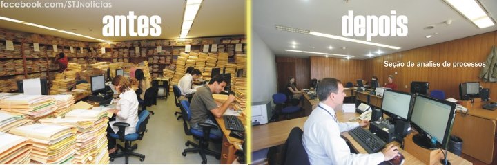 two pictures of people working at computers in the same area