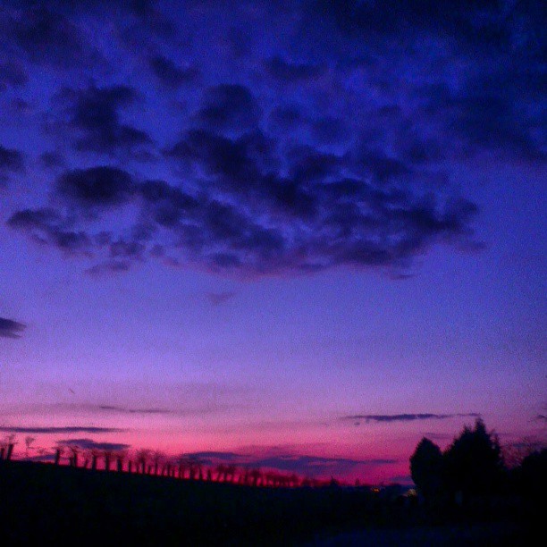a purple and blue sky at dusk