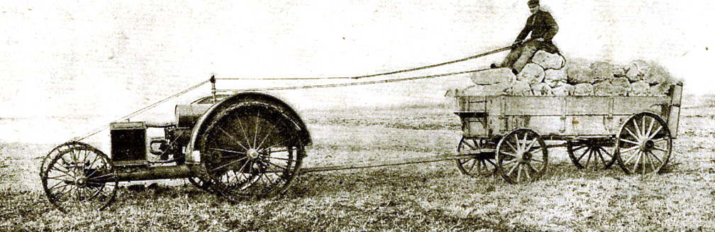a drawing of a man pulling a wagon full of apples