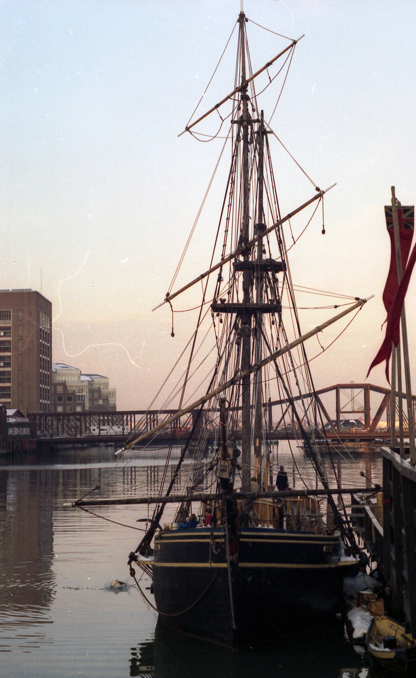 a pirate ship is docked at the dock