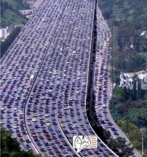 there is a massive amount of traffic that is on the road
