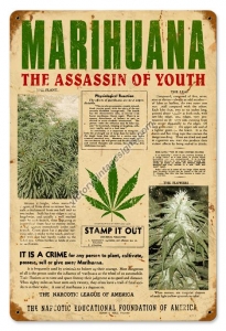a marijuana sign that reads marijuana the association of youth