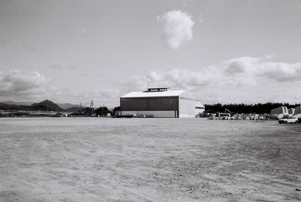 black and white po of an industrial area