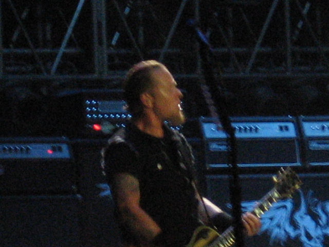 an image of man playing guitar in concert