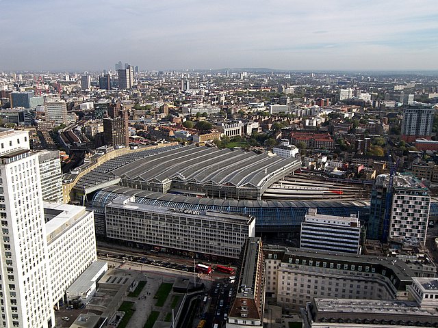aerial s of buildings in a large city