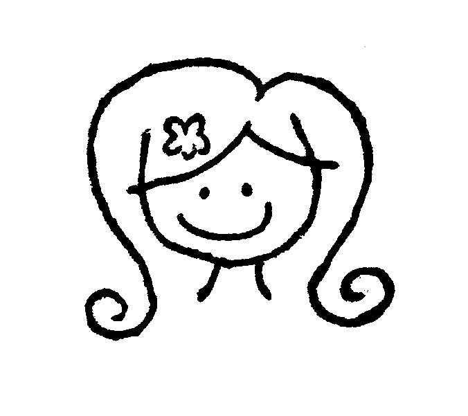 a drawing of a girl with her face