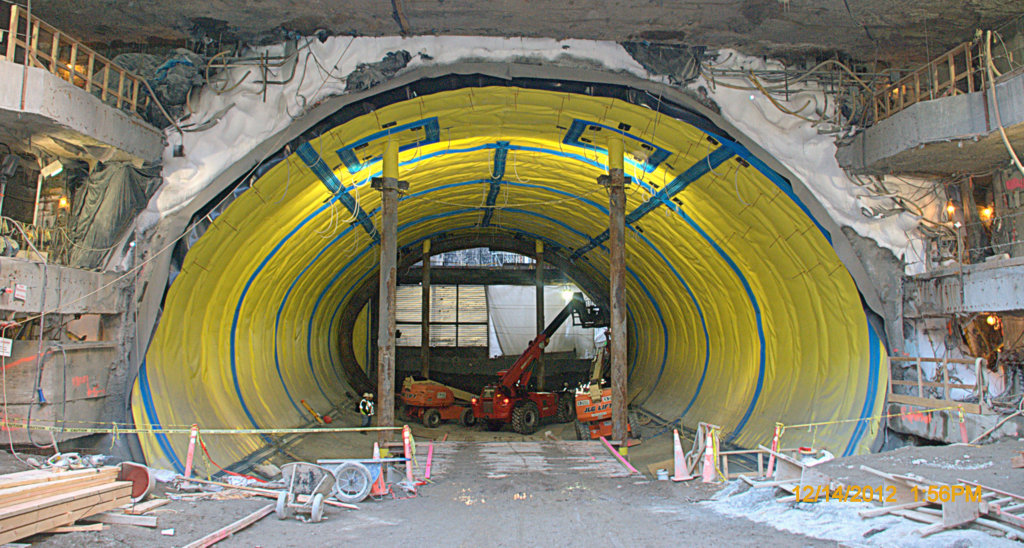 an unfinished train tunnel has been constructed