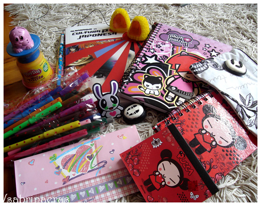 some s's stationery and pencils, markers, pens and markers