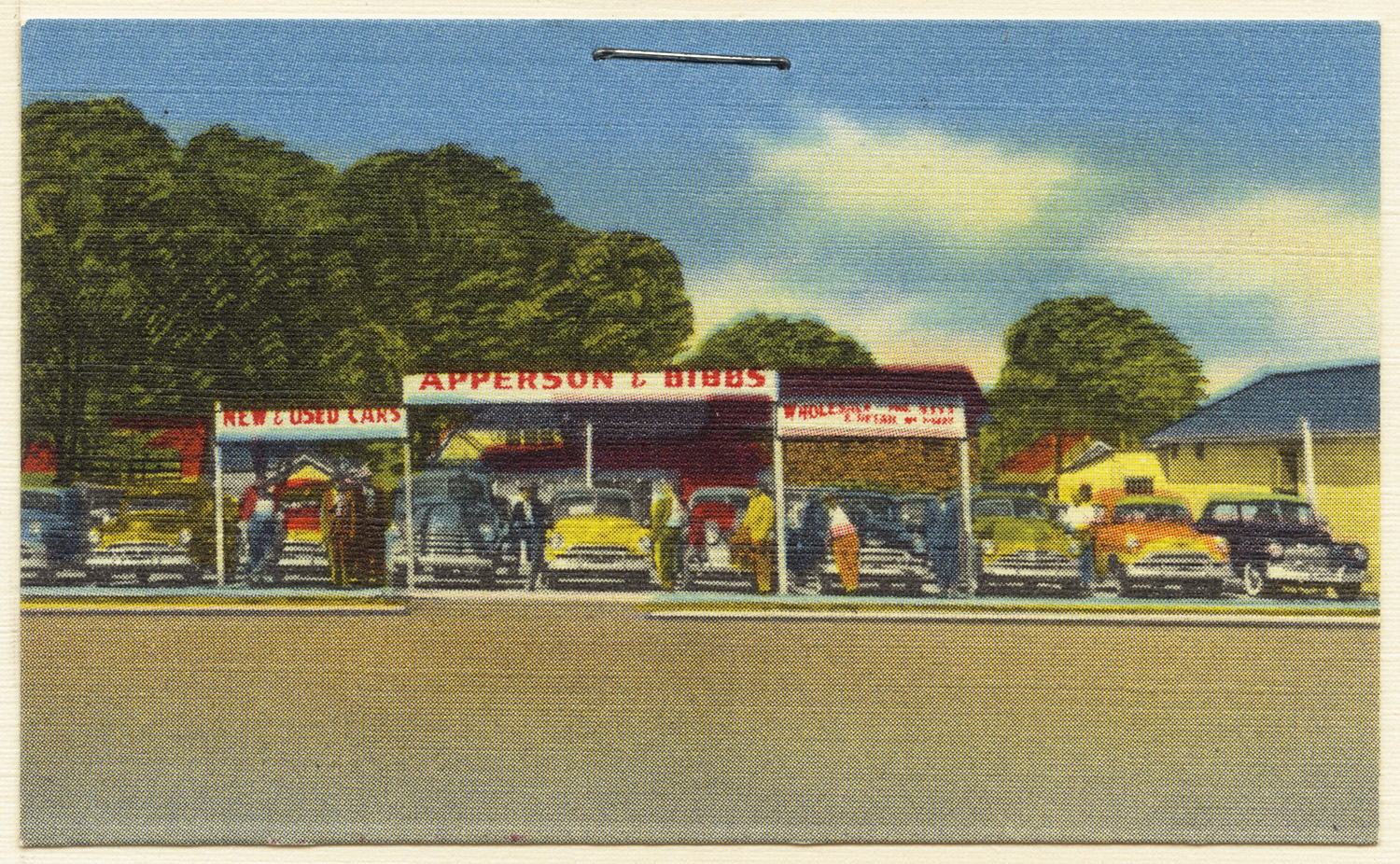 a colorful image of the back of a gas station