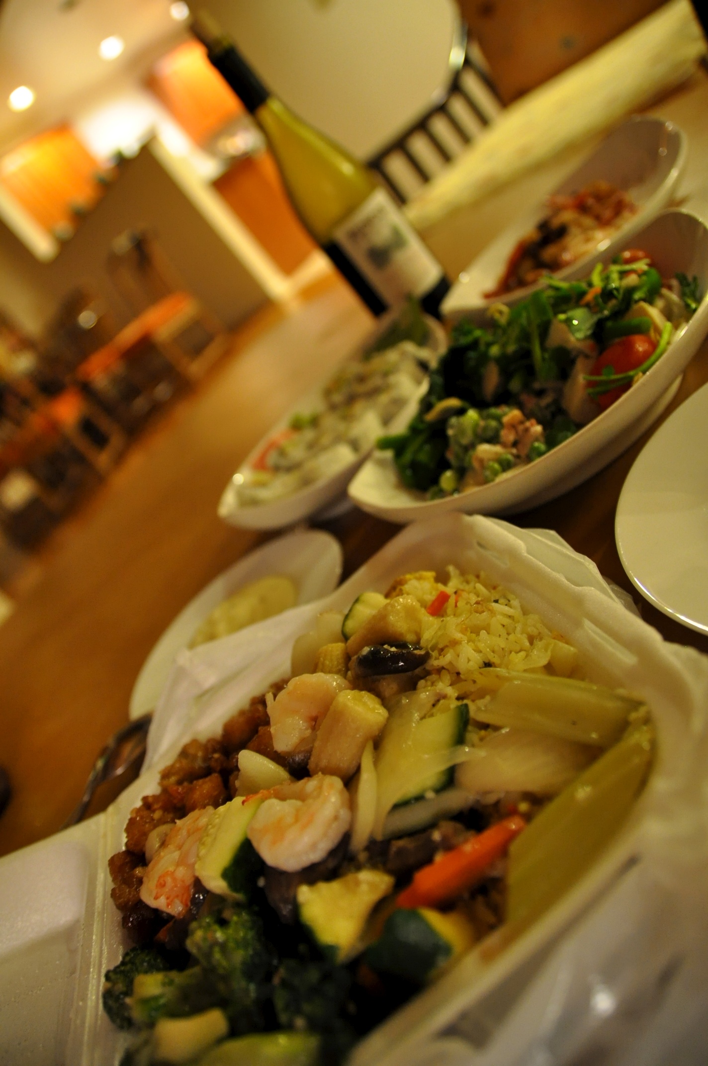 a close up of dishes on a table near the water