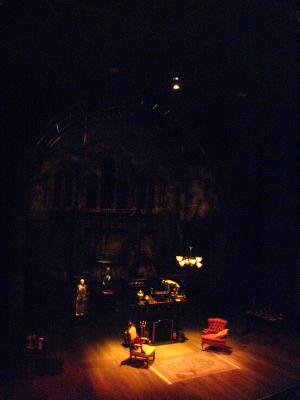 stage lighting showing an old fashion setting at night