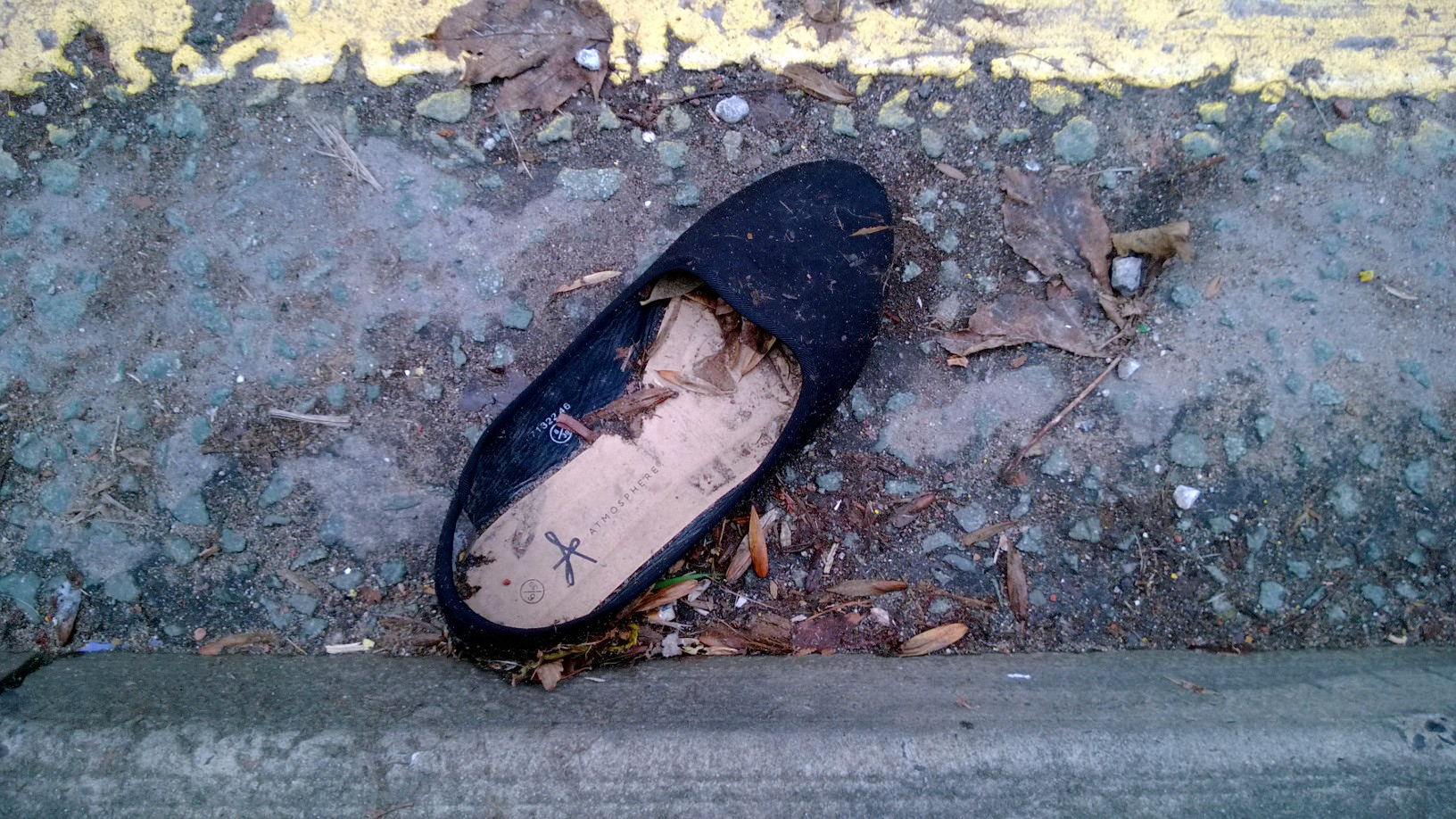 a man's shoes that are on the sidewalk
