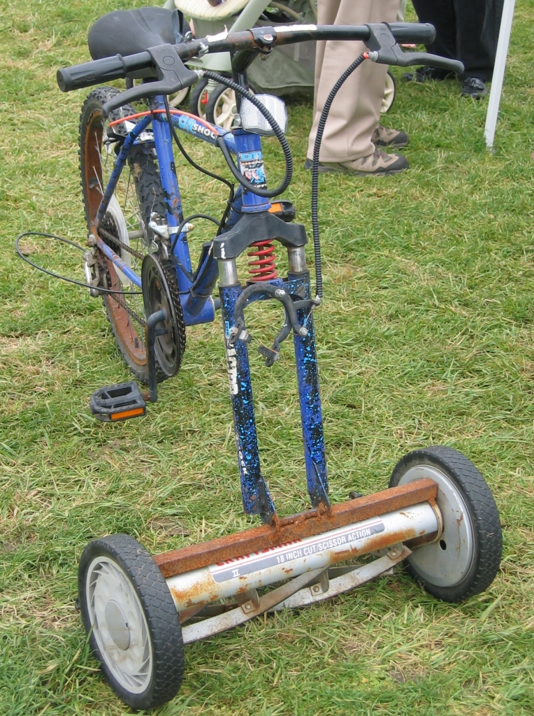 a scooter with two wheels on the ground