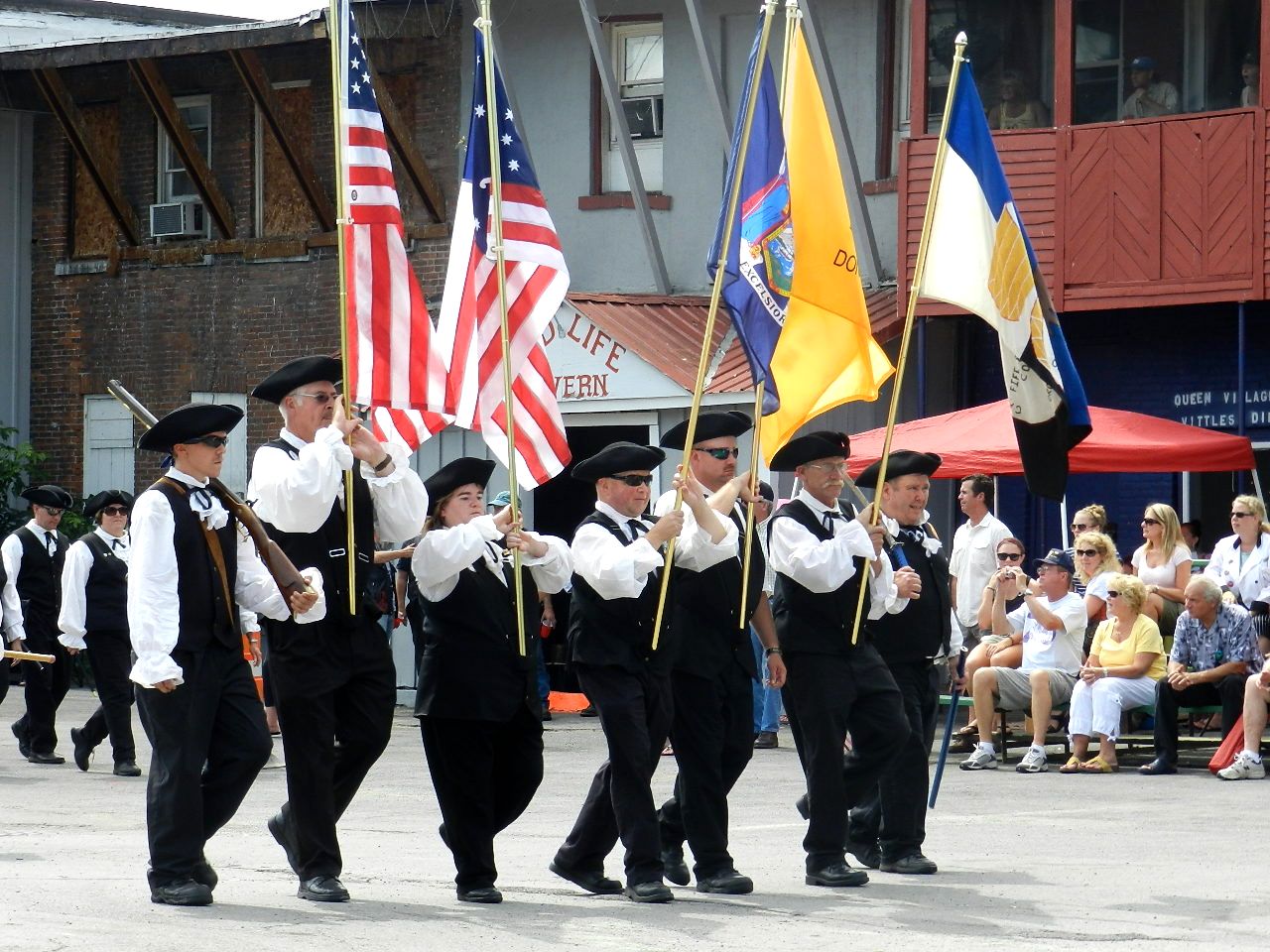 an image of group of men marching in a parade