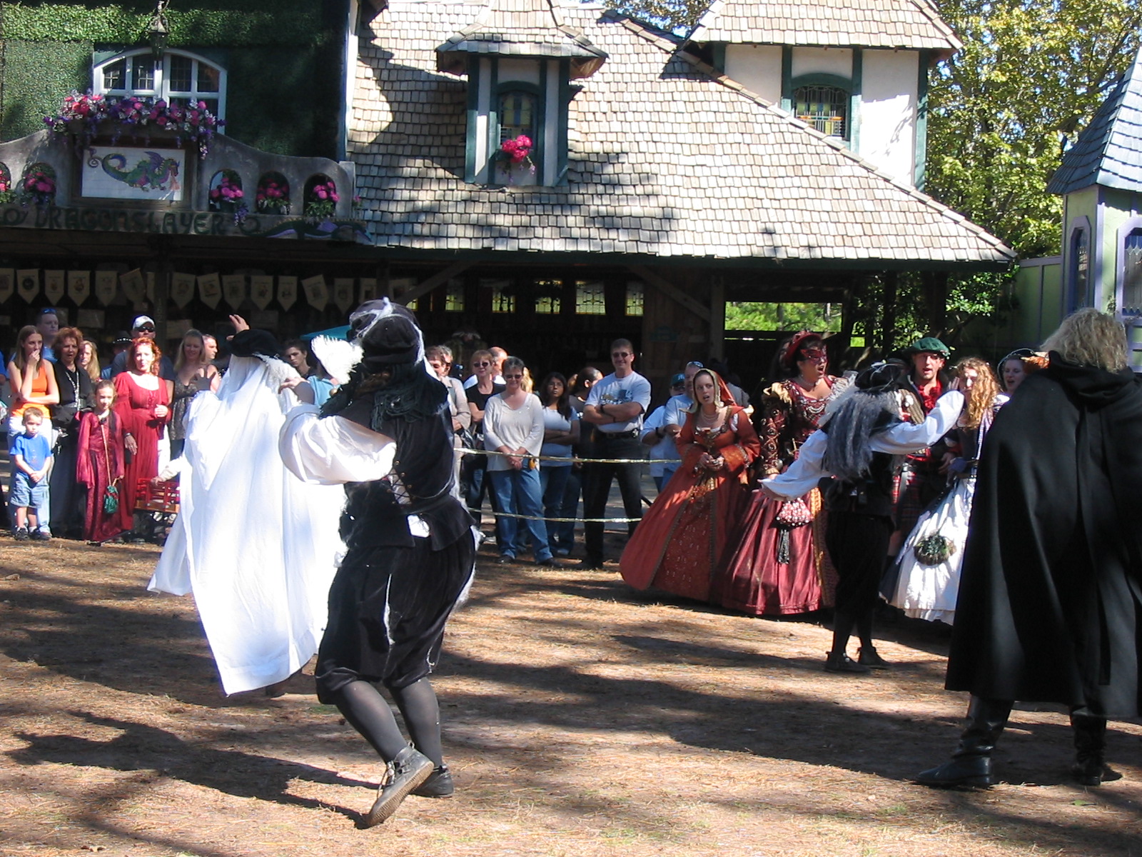 men dressed as dracula and others dressed as dracula on display