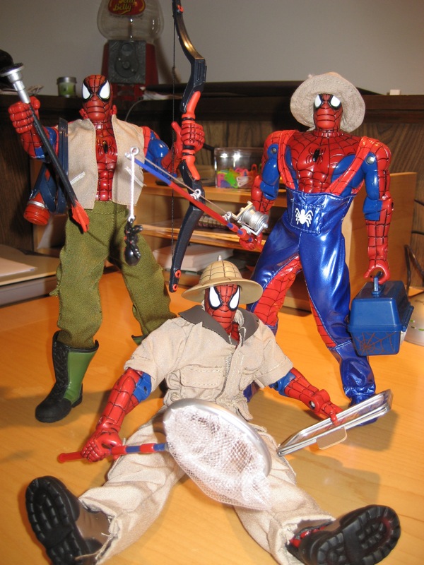 a group of action figures are on a table