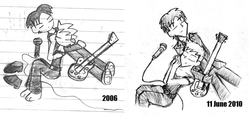 the cartoon is showing how different kinds of guitars are used