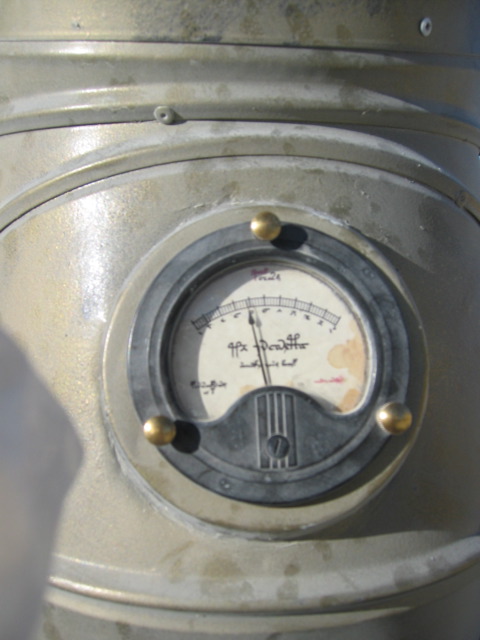 closeup on the fuel level gauge that is installed in a motorcycle