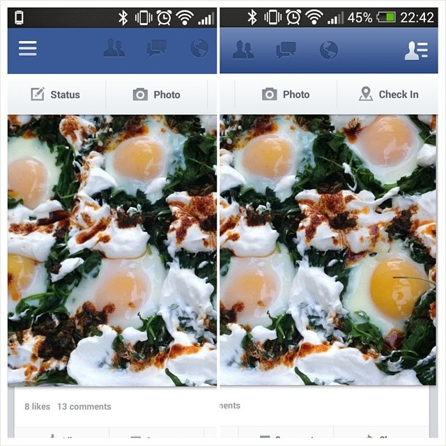 two pictures of eggs are being made with different foods