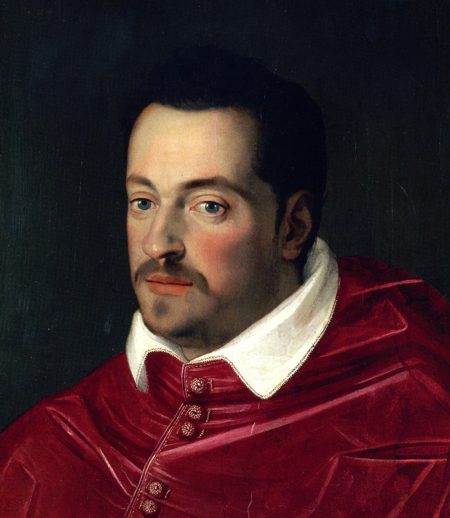an oil painting of a man wearing red and white