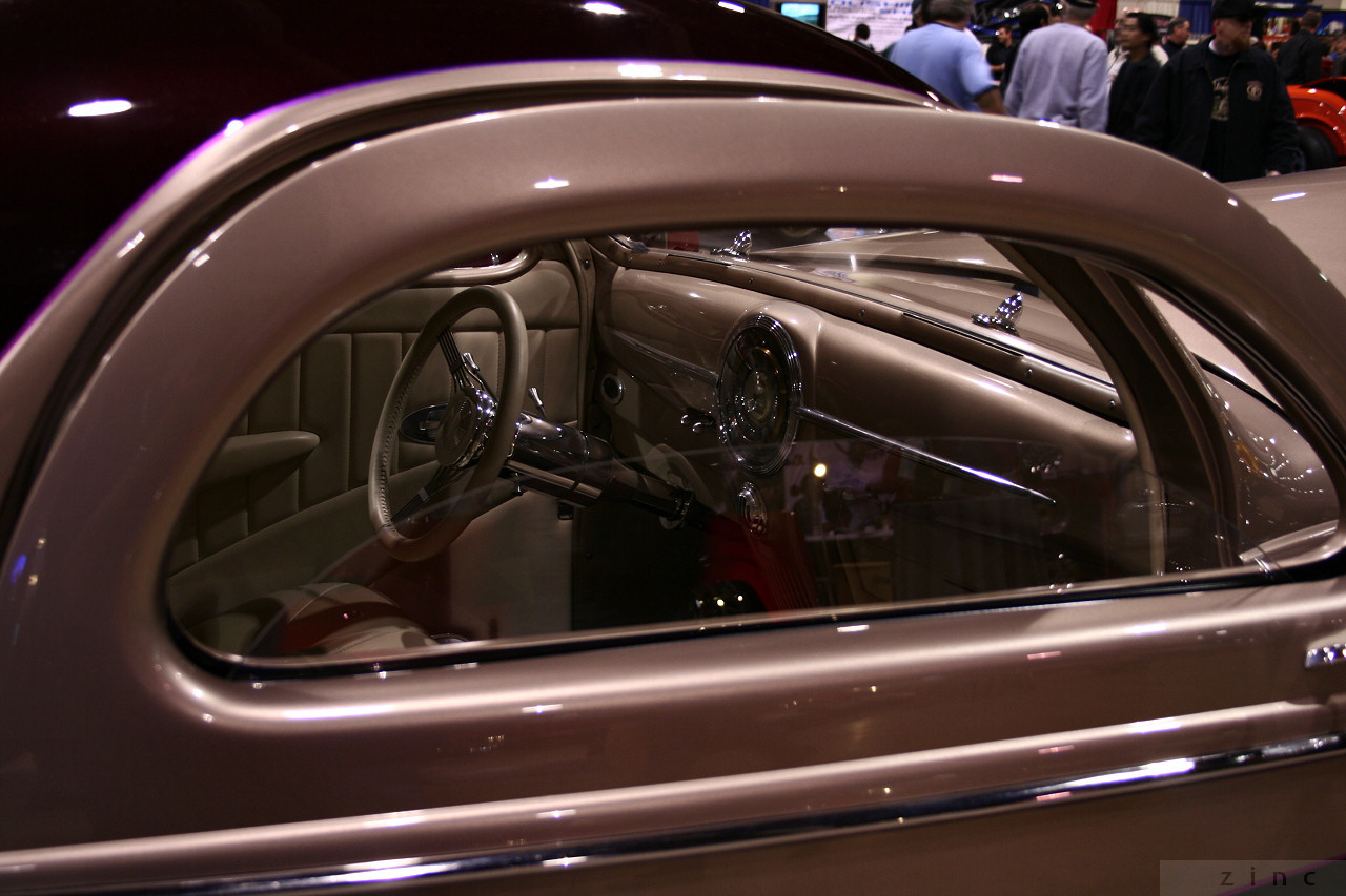 a vehicle's interior shown from behind, showing the inside