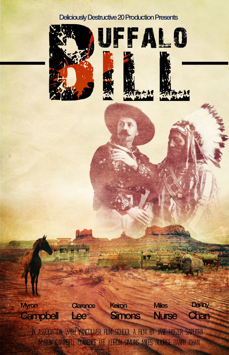 an old western movie poster with people standing