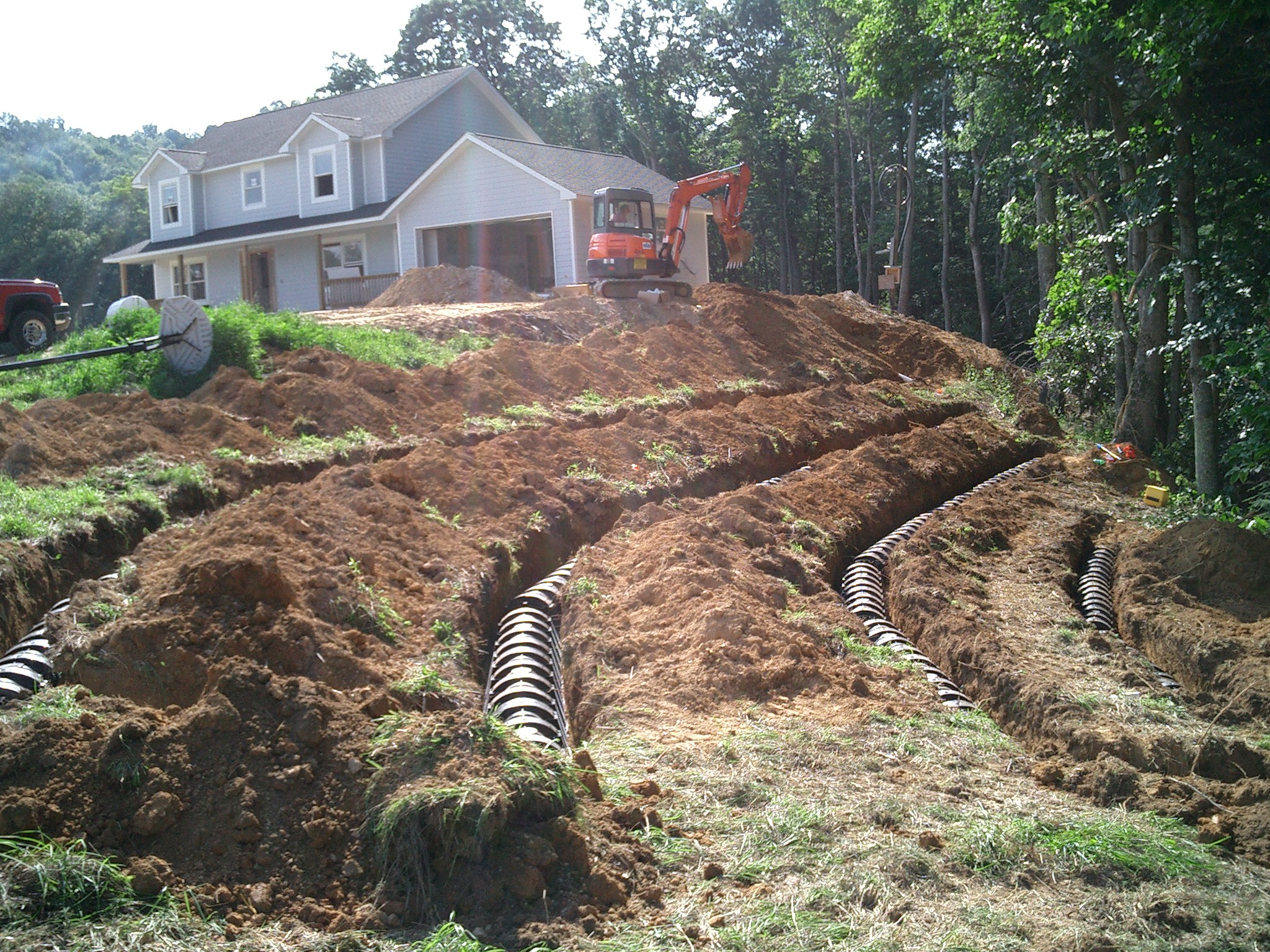 two zes are lying down on a pile of dirt