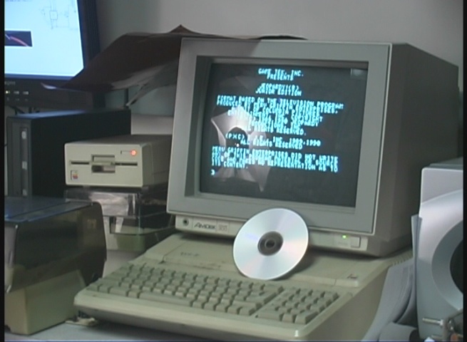 a computer with a script on its monitor
