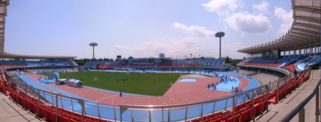 the view of a stadium from inside the stands