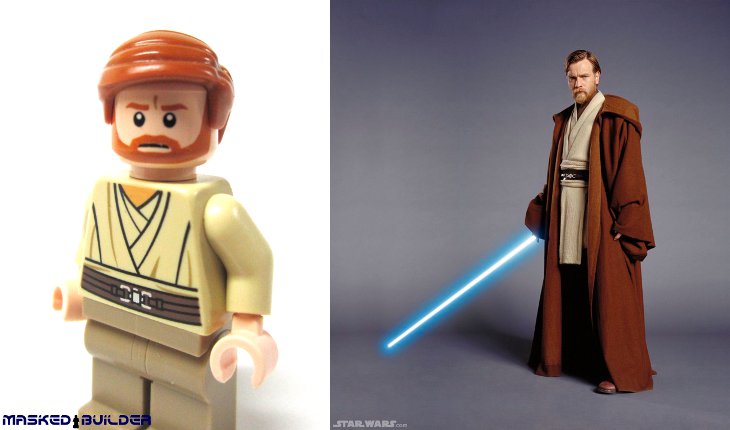 lego star wars action figures posed side by side
