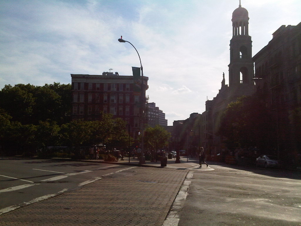 a street with a lot of buildings near it