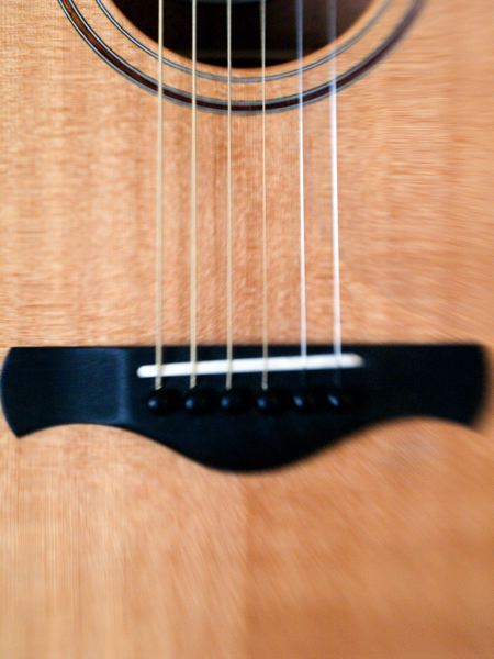 a guitar neck in a wooden case with strings